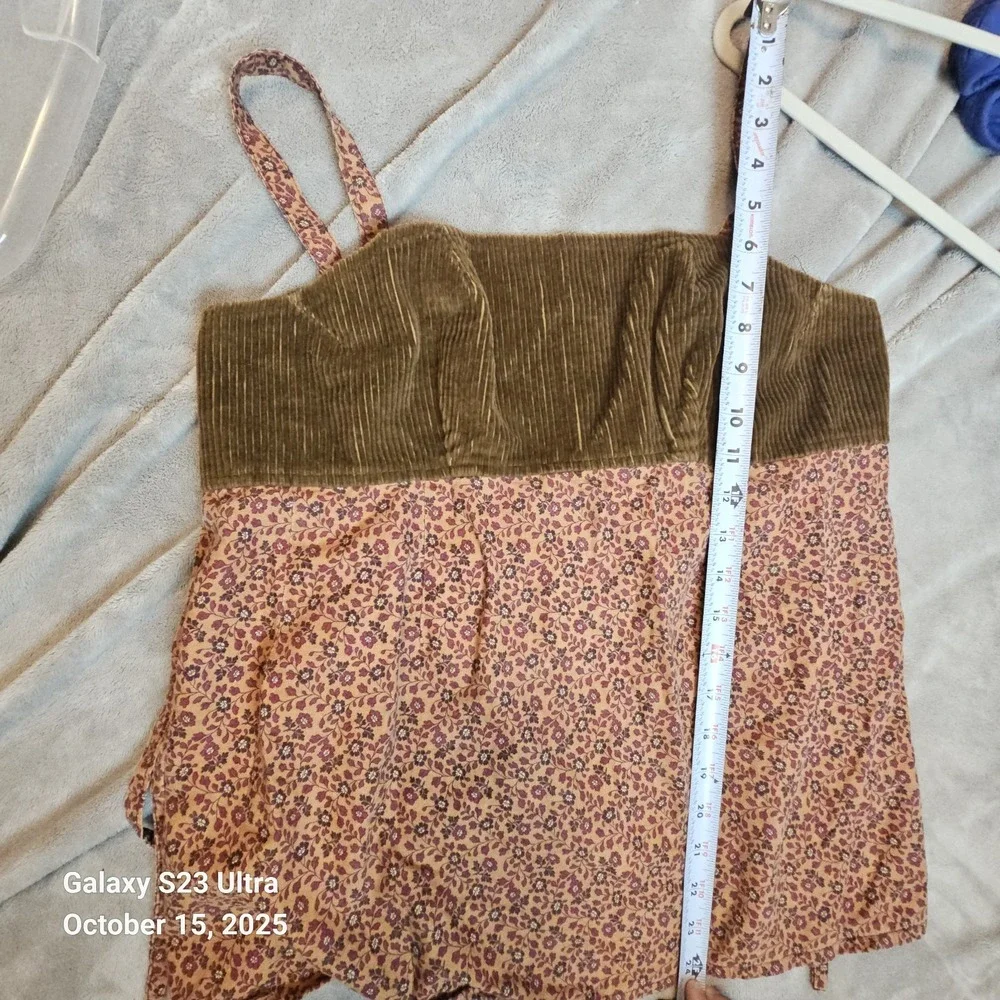 Handmade‎ One Of A Kind Corderoy Cami Top Women's Large Backless Festival Boho